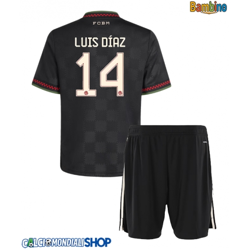 Maglie da calcio Bayern Munich Luis Diaz #14 Terza Maglia Bambino 2025-26 Manica Corta + Pantaloni corti)